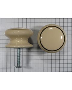 Porseleinen knop 32 mm creme+goud