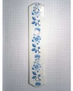 Deurplaat porselein groot blauw bloem