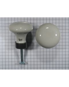Porseleinen knop wit 35 mm/ijzerkleurige
