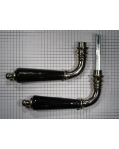 Deurkruk nikkel glans + zwart porselein