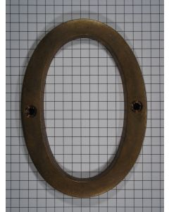 Cijfer 0, groot, messing antiek, 10 cm