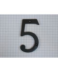 Cijfer 5, groot, zwart (10 cm)