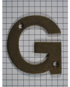 Letter G klein, messing antiek 50 mm
