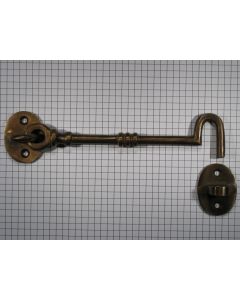 Deurhaak + vanger 16,5 cm messing antiek