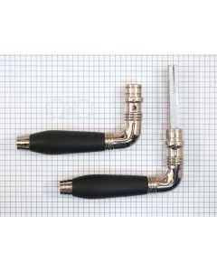 Klinkset Stokstraat, nikkel glans/ebben