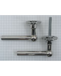 Set L-krukken gepolijst RVS, rozet 48 mm