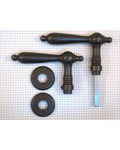 Set deurkrukken 140 mm ijzer geroest