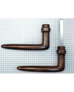 Set deurkrukken Dudok messing antiek