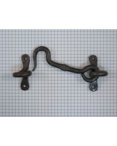 Haak met oog, ijzer blank, 100 mm