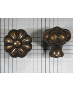 Knop 35mm, messing antiek