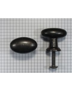 Knop ovaal, 41 x 25 mm, ijzer geroest