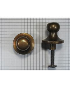 Knop 36 mm, messing antiek (torentje)