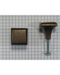 Knop 25 x 25 x 25 mm, messing antiek
