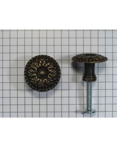Knop 24 mm, messing antiek