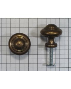 Knop 25 mm, messing antiek