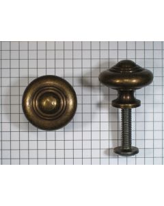 Knop 30 mm, messing antiek