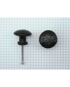 Knop, gedeukt, 32 mm, ijzer zwart