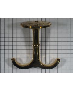 Kapstokhaak, 2p, geel messing