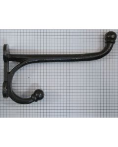 Kapstokhaak, dubbel, ijzer blank gelakt