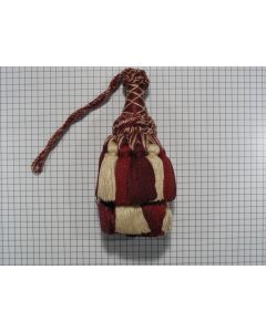 Sleutelkwast cerise en beige, 130 mm