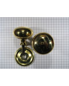 Knop messing hol 38 mm + rozet