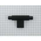 T-knop, geribbeld, 70 mm, zwart