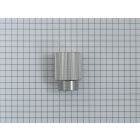Knop geribbeld, aluminium,RVS-look 22mm