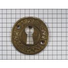 Sleutelplaat rond, messing antiek