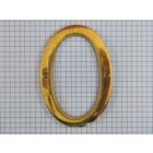 Cijfer 0, groot, geelmessing, 10 cm