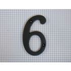 Cijfer 6, groot, zwart (10 cm)