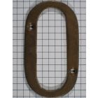 Letter O groot, messing antiek 75 mm