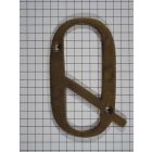 Letter Q groot, messing antiek 75 mm