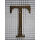 Letter T groot, messing antiek 75 mm