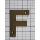 Letter F klein, messing antiek 50 mm