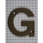 Letter G klein, messing antiek 50 mm