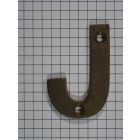 Letter J klein, messing antiek 50 mm