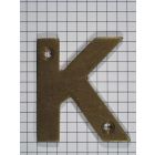 Letter K klein, messing antiek 50 mm