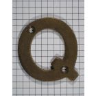 Letter Q klein, messing antiek 50 mm